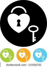 Key to your heart - Simple vector icon isolated on white