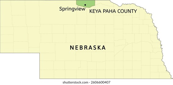 Keya Paha County and village of Springview location on Nebraska state map