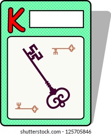  Key,alphabet K, vector  on white background