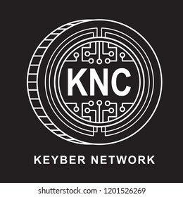 keyber network coin Cryptocurrency  icon with black background