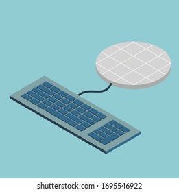 keyboard 3D vector, computer keypad, electricity vectors.