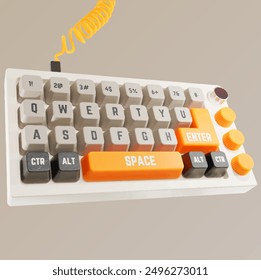 keyboard 3d vector computer  technology