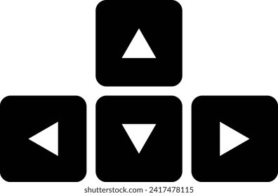 Botones de flecha de teclado aislados en fondo blanco. Ilustración del vector