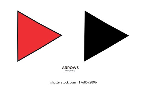 Keyboard arrow vector illustration lineal color and filled design