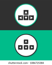 Keyboard arrows flat design illustration. Simple vector icon.