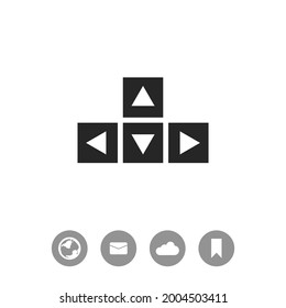 Keyboard arrows flat design illustration. Simple vector icon.