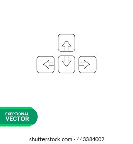Keyboard arrows line icon