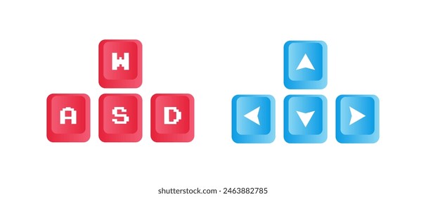 Tastatur-Pfeile und wasd Buttone set