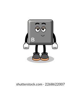 keyboard B key cartoon couple with shy pose , character design