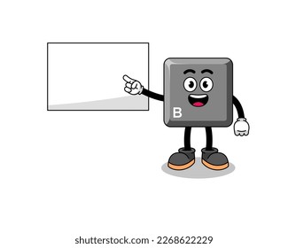 keyboard B key illustration doing a presentation , character design