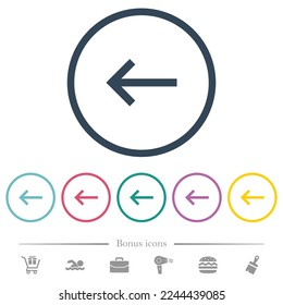 Iconos de color plano en el retroceso del teclado en contornos redondos. 6 iconos de bonificación incluidos.