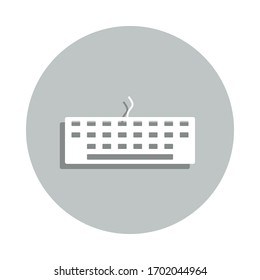 keyboard badge icon. Simple glyph, flat vector of web icons for ui and ux, website or mobile application