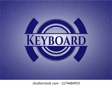Keyboard badge with jean texture