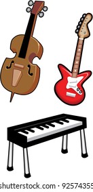 Keyboard Bass and Guitar