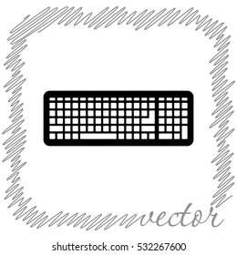 Keyboard  black vector  icon