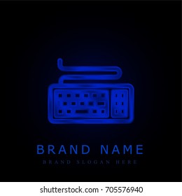 Keyboard blue chromium metallic logo
