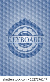 Keyboard blue hexagon badge. Vector Illustration. Detailed.