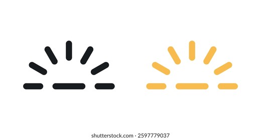 Keyboard brightness colored icon set. Stock Vector