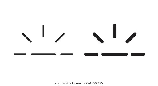 Ícone de brilho do teclado no estilo de rabiscar e traçar.
