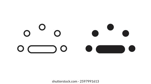 Keyboard brightness line icon vector set.