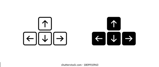 Keyboard button arrow icon on white background. Simple minimal flat vector for app and web design
