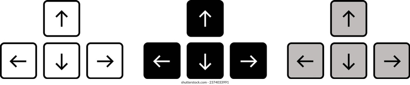 Keyboard button arrow icon on white background. Vector illustration