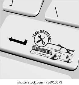 KEYBOARD, BUTTON, CAR SEARCH, VECTOR