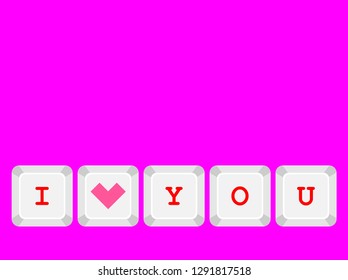 Keyboard button with the letter "I love you"
