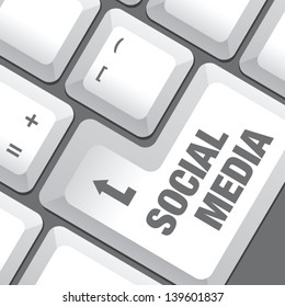 Keyboard button social media