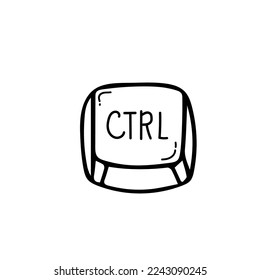 Keyboard Button, Vector illustration of Ctrl isolated