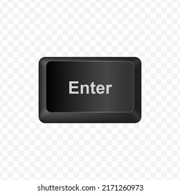 Keyboard Button, Vector illustration of Enter on dark color and transparent background (PNG).