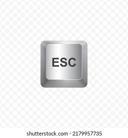 Keyboard Button, Vector illustration of ESC on white color and transparent background (PNG).