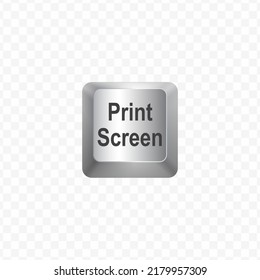 Keyboard Button, Vector Illustration Of Shortcut Print Screen On White Color And Transparent Background (PNG).