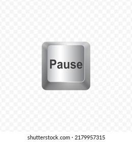 Keyboard Button, Vector Illustration Of Shortcut Pause On White Color And Transparent Background (PNG).