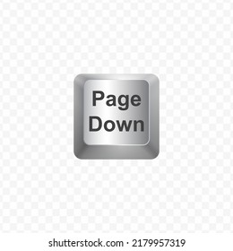 Keyboard Button, Vector illustration of shortcut Page Down on white color and transparent background (PNG).