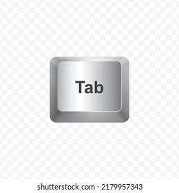 Keyboard Button, Vector illustration of shortcut Tab on white color and transparent background (PNG).