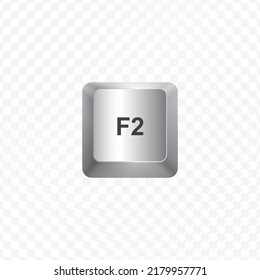 Keyboard Button, Vector illustration of shortcut F2 on white color and transparent background (PNG).
