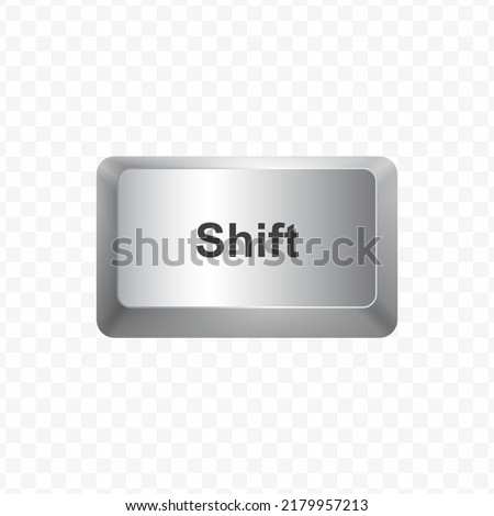 Keyboard Button, Vector illustration of shortcut Shift on white color and transparent background (PNG).