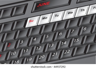 keyboard, calender, vector