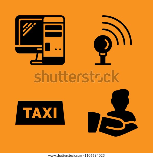 keyboard, car, transport and service icons
set. Vector illustration for web and
design