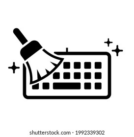 Keyboard Cleaning, PC Cleaning Vector Icon Illustration