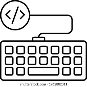 Keyboard and Code Concept Vector Icon Design, Software and web development symbol on white background, Computer Programming and Coding stock illustration