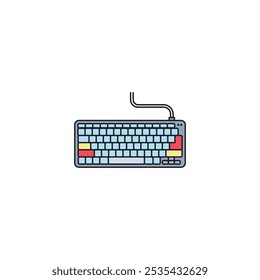 Keyboard colored vector icon on white background. Stock vector EPS10