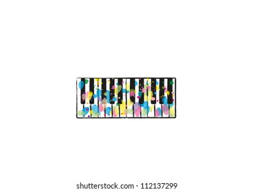 Keyboard with colorful fingerprints