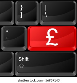 Keyboard Computer Button British Pound Vector Stock Vector (Royalty ...