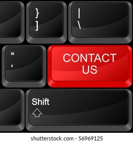 Keyboard computer button contact. Vector illustration.