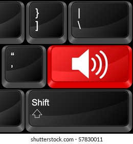 Keyboard computer button sound. Vector illustration.