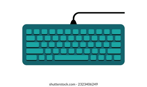 Keyboard Computer Equipment Cartoon Style Vector Illustration