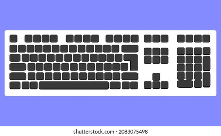 Keyboard. IT computer equipment.  Electronic computer keyboard.  Vector illustration.