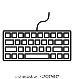 Icono de teclado en diseño de estilo de esquema moderno. Ilustración vectorial plana aislada en fondo blanco.